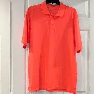 Men’s size XL, Bright Orange, Under Armour Heatgear Polo, Loose Fit
